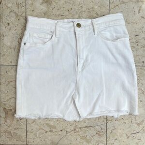 Frame White Denim Skirt